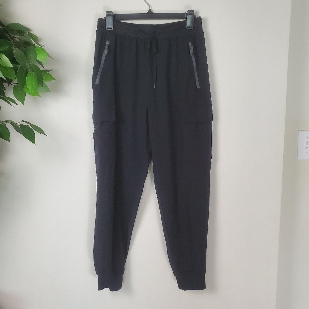 Libin Women's Jogger Cargo Pants Medium Maroon Black